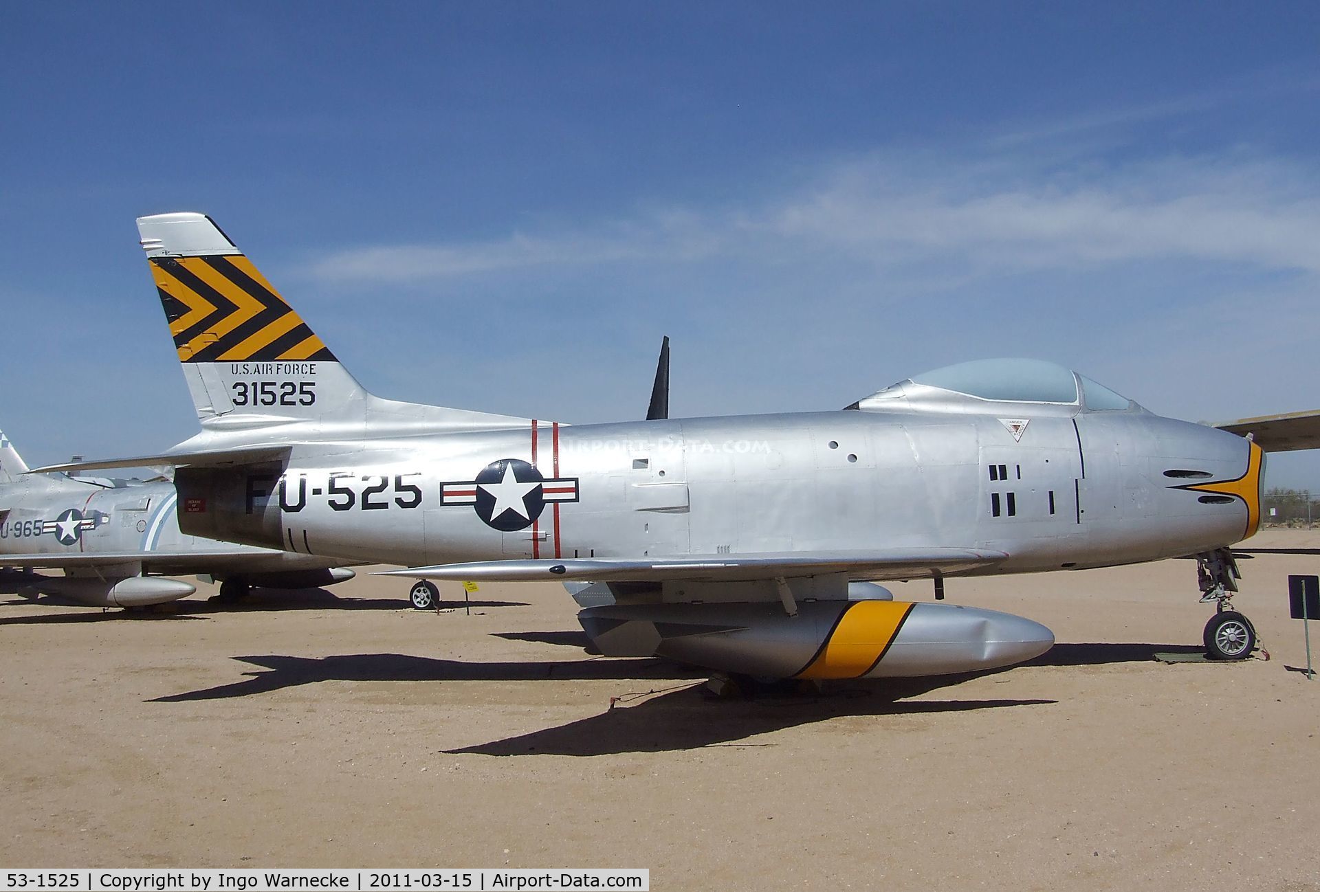 53-1525, 1953 North American F-86H Sabre C/N 203-297, North American F-86H Sabre at the Pima Air & Space Museum, Tucson AZ