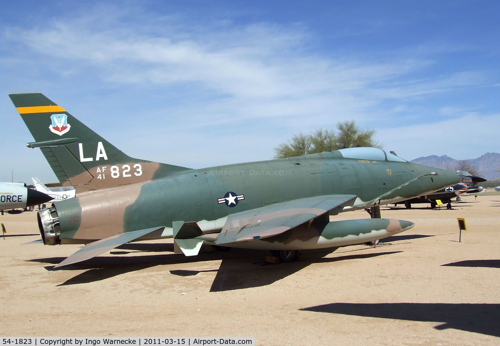 54-1823, 1954 North American F-100C Super Sabre C/N 217-84, North American F-100C Super Sabre at the Pima Air & Space Museum, Tucson AZ