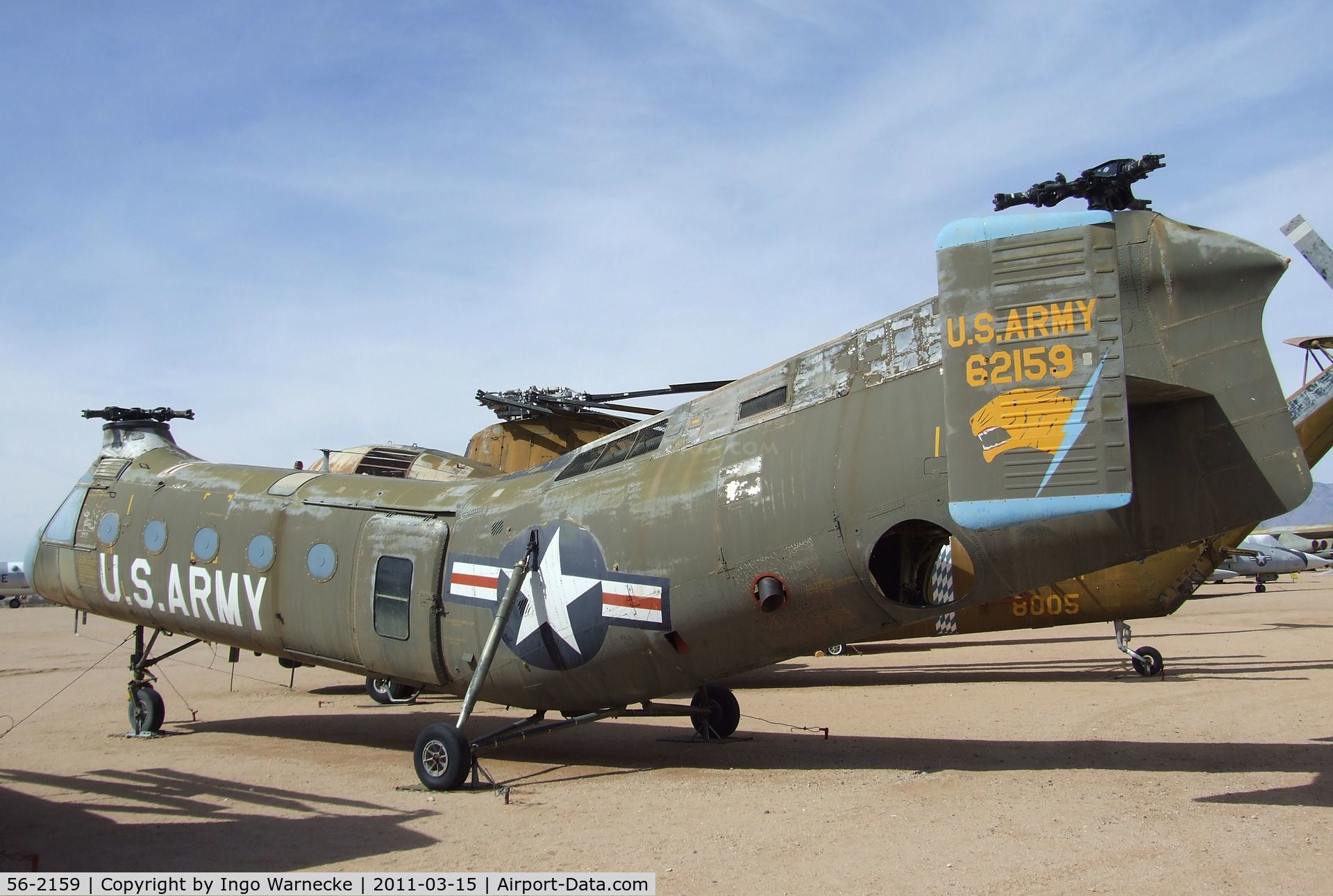 56-2159, 1956 Piasecki H-21C Shawnee C/N C.321, Piasecki H-21C Shawnee at the Pima Air & Space Museum, Tucson AZ