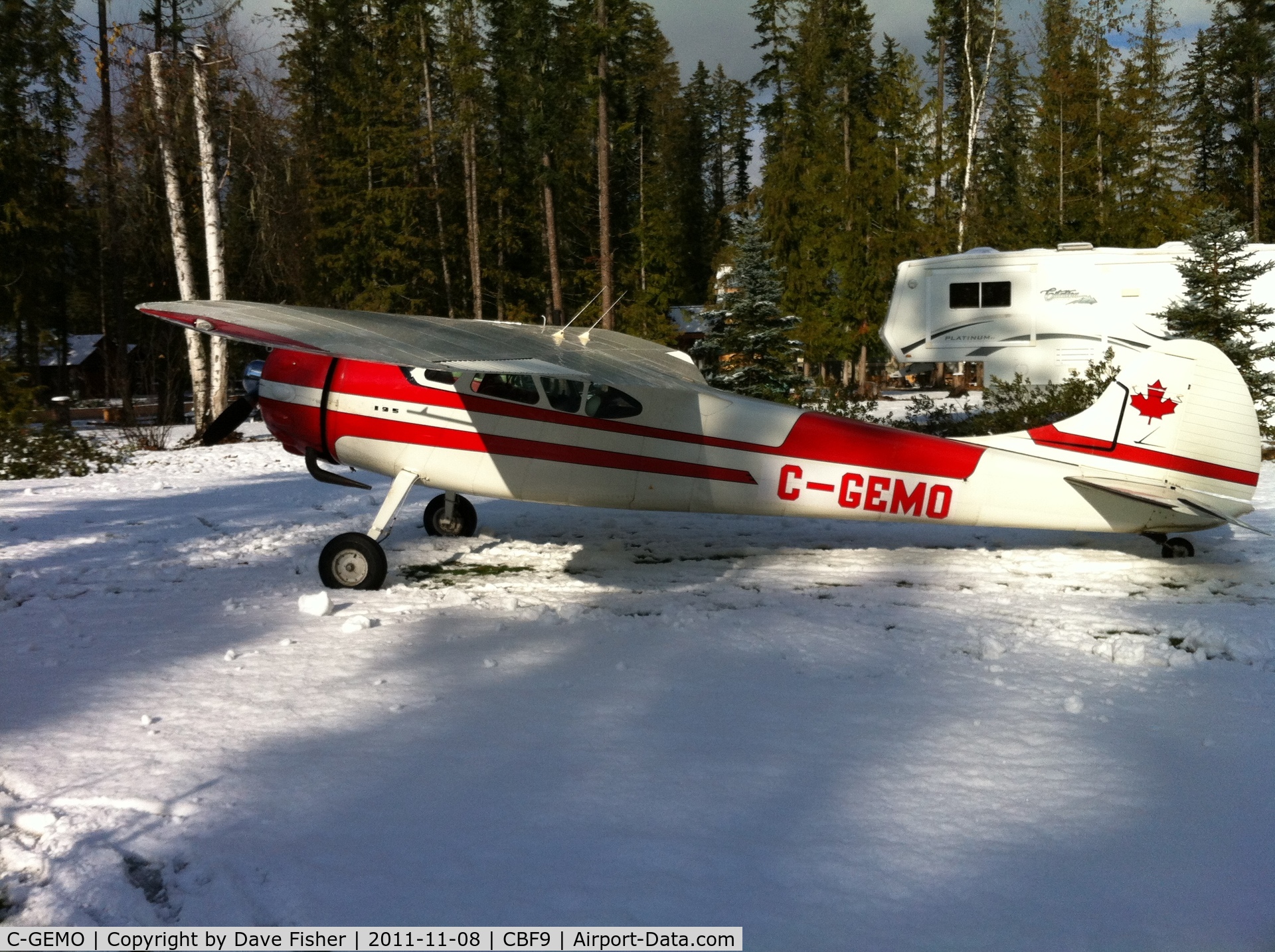 C-GEMO, 1948 Cessna 195 C/N 7153, Outside the hangar at Mabel Lake, BC