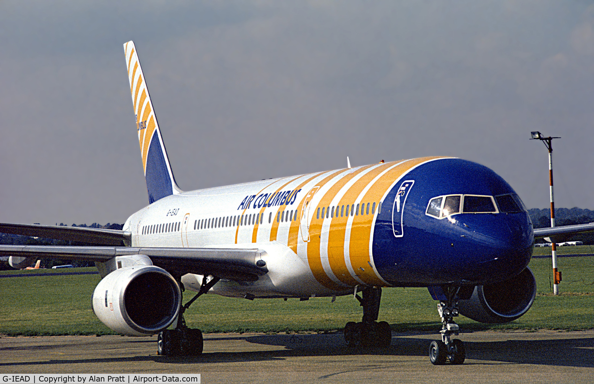 G-IEAD, 1990 Boeing 757-236 C/N 24771, fresh out of the paintshop in Air Columbus livery