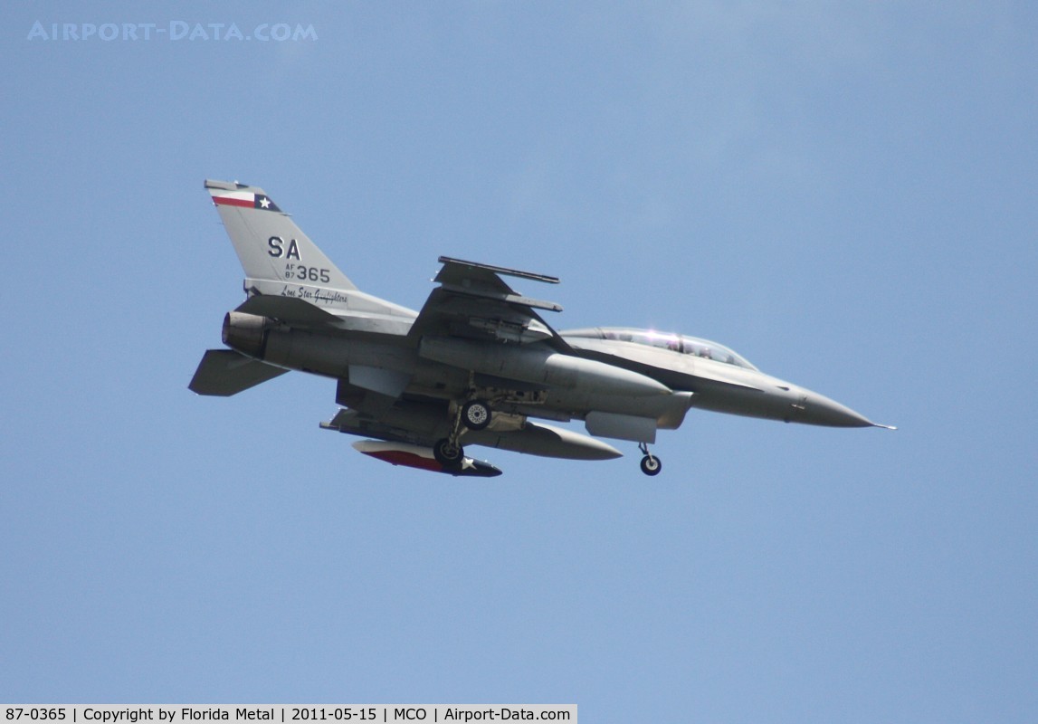 87-0365, 1987 General Dynamics F-16D Fighting Falcon C/N 5D-59, F-16D