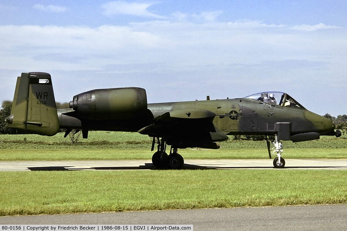 80-0156, 1980 Fairchild Republic A-10A Thunderbolt II C/N A10-0506, taxying to the active