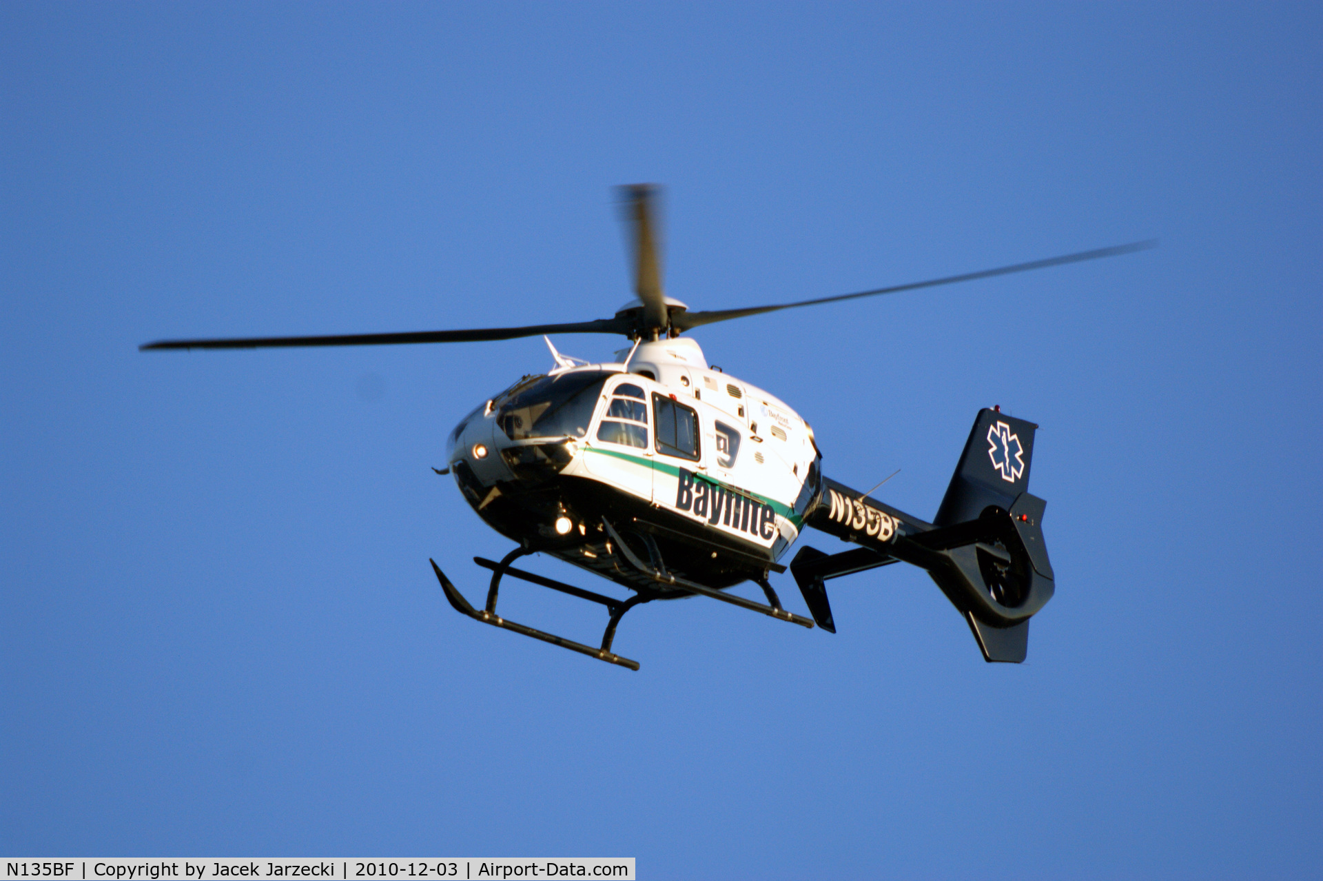 N135BF, 2006 Eurocopter EC-135P-2 C/N 0490, Emergency landing at Sarasota Memorial Hospital, FL, December 2010