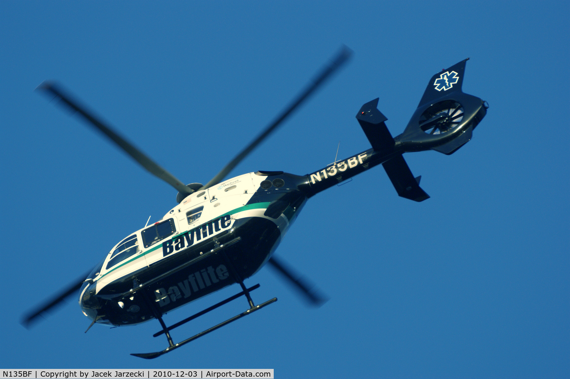 N135BF, 2006 Eurocopter EC-135P-2 C/N 0490, Emergency take-off from Sarasota Memorial Hospital, FL, December 2010