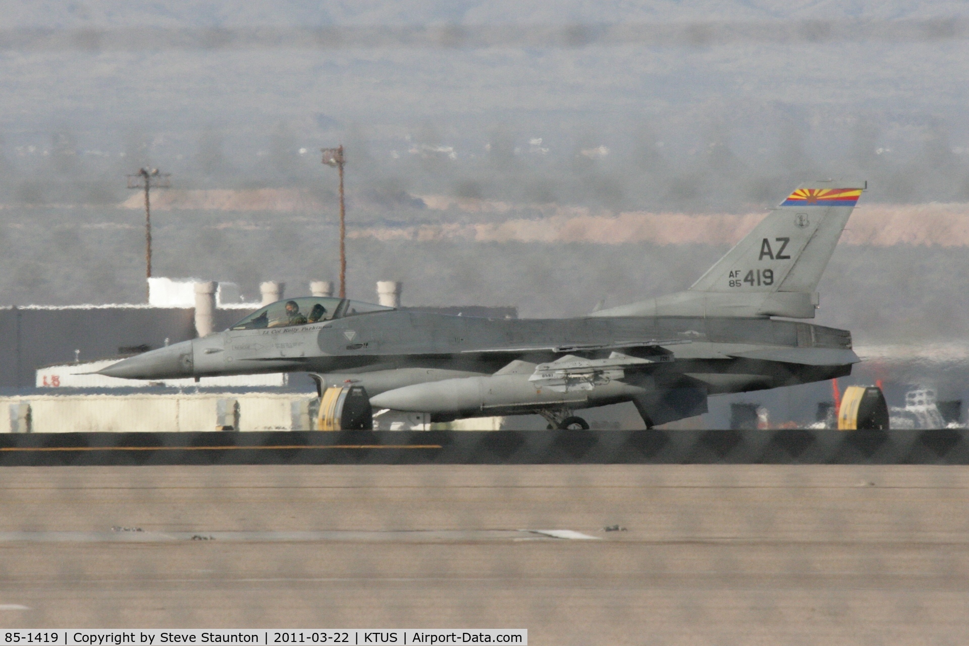 85-1419, 1985 General Dynamics F-16C C/N 5C-199, Taken at Tucson International Airport, in March 2011 whilst on an Aeroprint Aviation tour