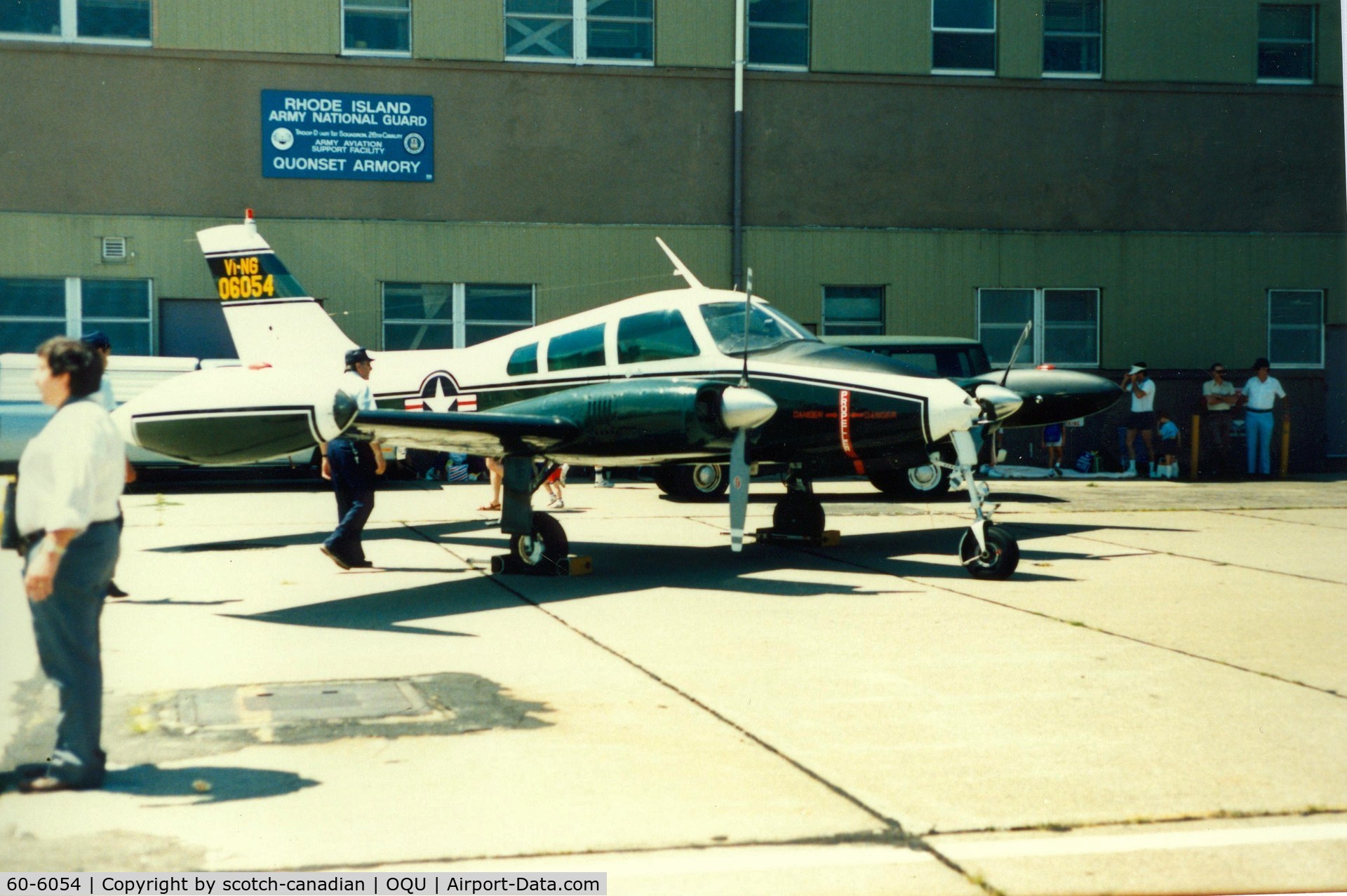 60-6054, 1960 Cessna L-27B Administrator C/N 310M-0009, UA Army 1960 Cessna L-27B Administrator S/N 60-6045 at Quonset State Airport, North Kingstown, RI - circa 1980's
