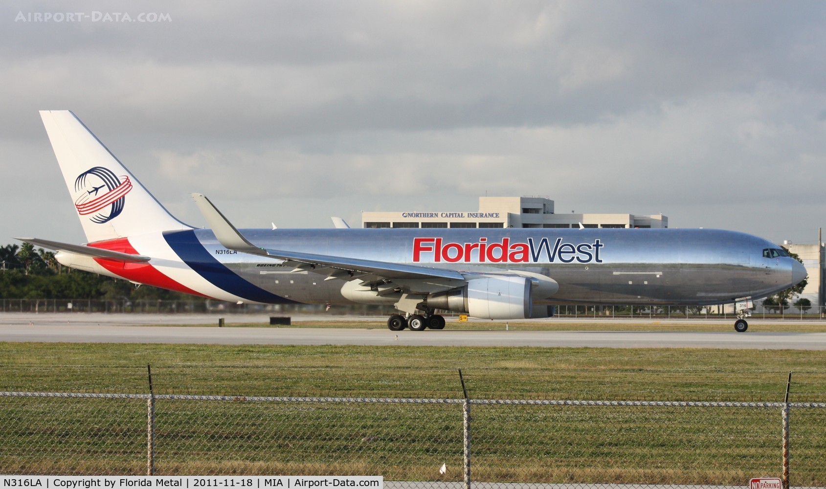 N316LA, 2001 Boeing 767-316F C/N 30842, Florida West 767-300 departure on Runway 9