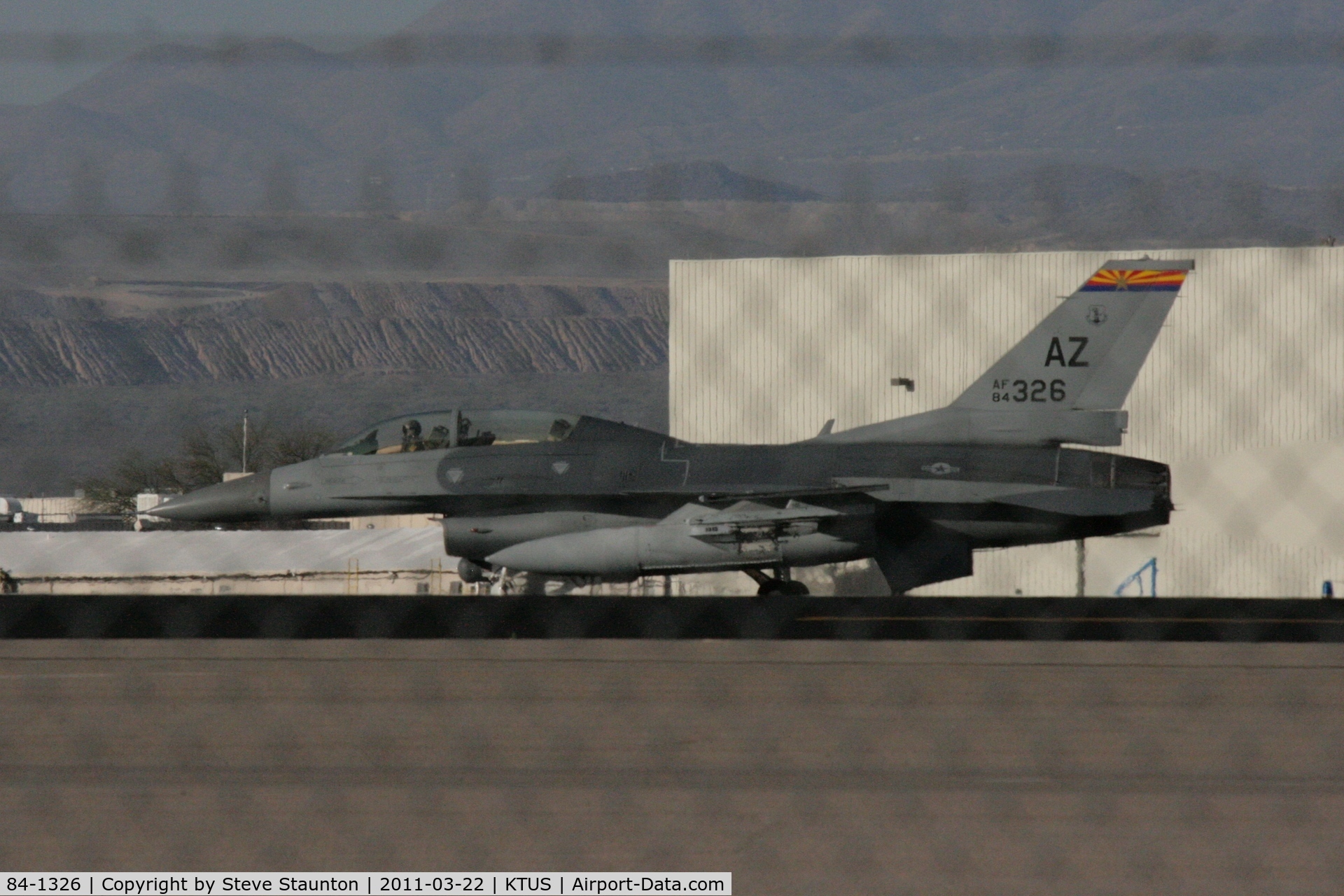 84-1326, 1984 General Dynamics F-16D Fighting Falcon C/N 5D-20, Taken at Tucson International Airport, in March 2011 whilst on an Aeroprint Aviation tour