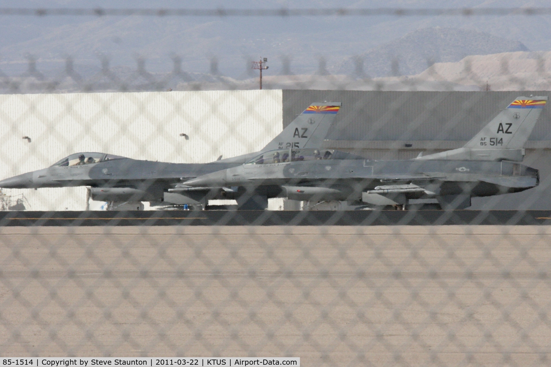 85-1514, General Dynamics F-16D Fighting Falcon C/N 5D-36, Taken at Tucson International Airport, in March 2011 whilst on an Aeroprint Aviation tour