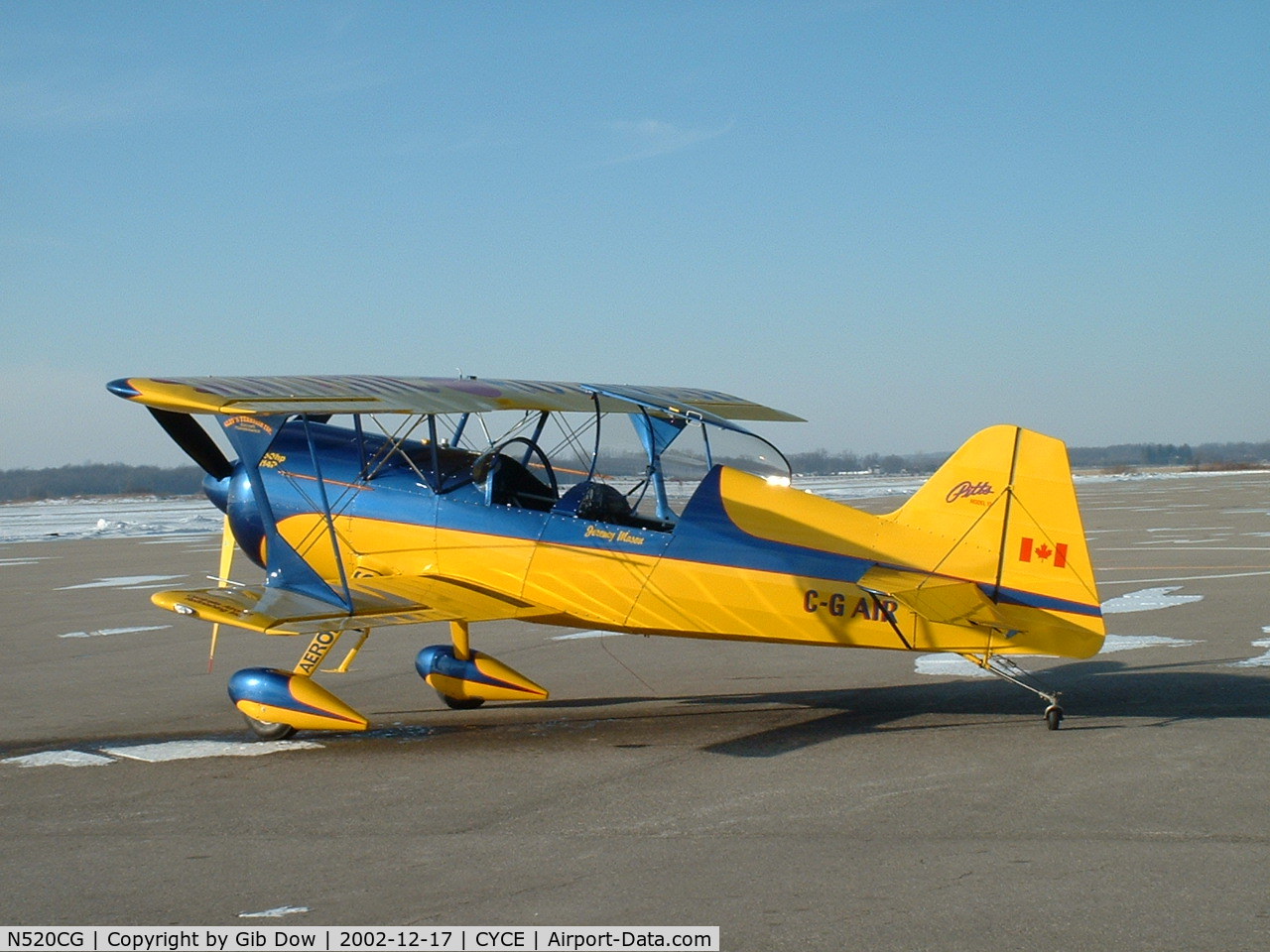 N520CG, 2001 Pitts Model 12 C/N 136, Here is a pic taken the day the plane left its Canadian home where it ws built.  CYCE