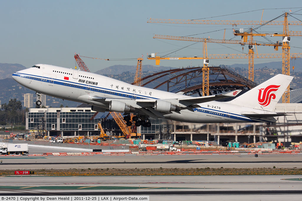 B-2470, 1998 Boeing 747-4J6M C/N 29070, Air China B-2470 (FLT CCA988) departing RWY 25R en route to Beijing Capital Int'l (ZBAA/PEK).