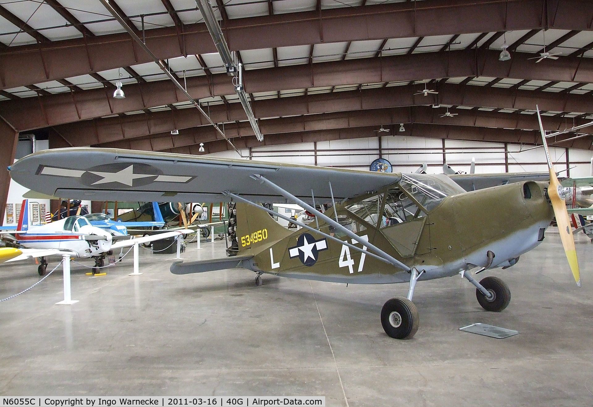 N6055C, 1945 Stinson U-19B (L-5G) C/N Not found 45-34950/N6055C, Stinson L-5G Sentinel at the Planes of Fame Air Museum, Valle AZ