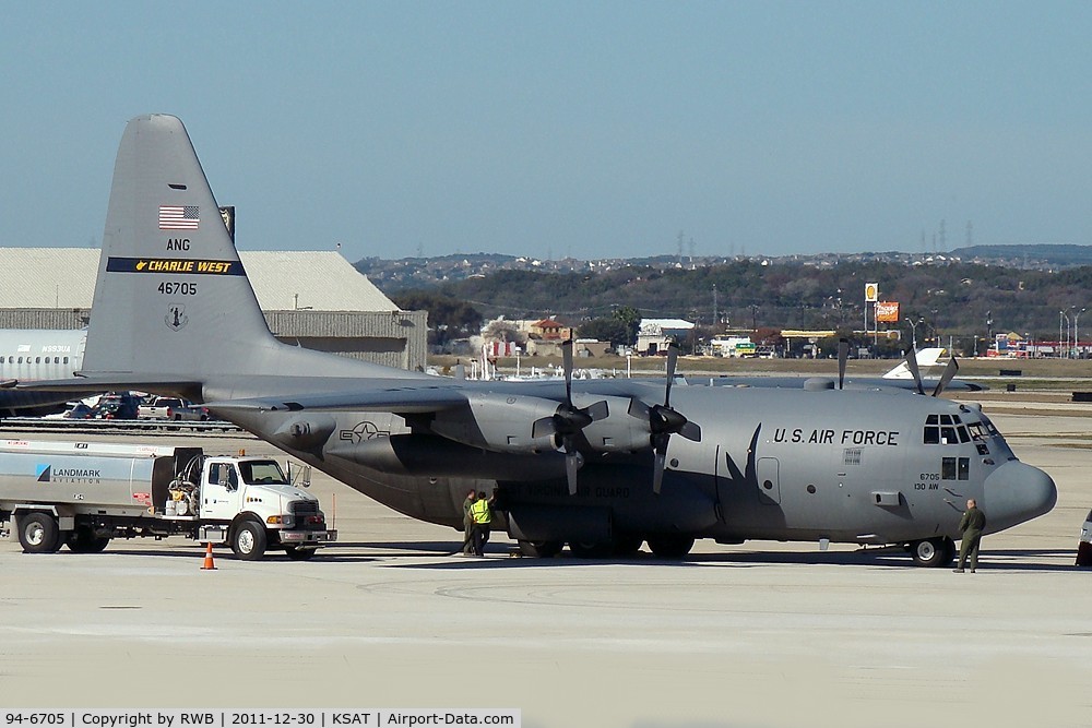94-6705, 1994 Lockheed C-130H Hercules C/N 382-5397, Parked at west cargo area