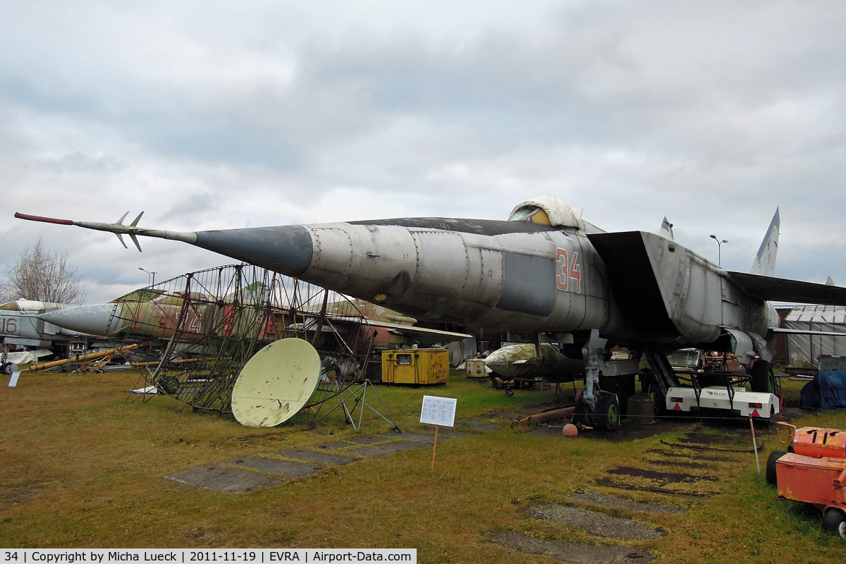 34, Mikoyan-Gurevich MiG-25RBS C/N Not found 34, At the Aviomuzejs, Riga
