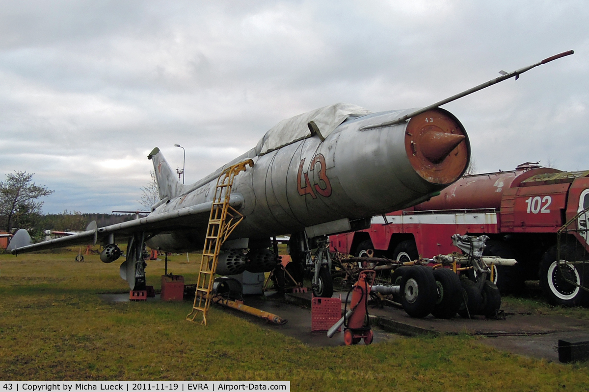 43, Sukhoi Su-7U Moujik C/N Not found 43, At the Aviomuzejs, Riga