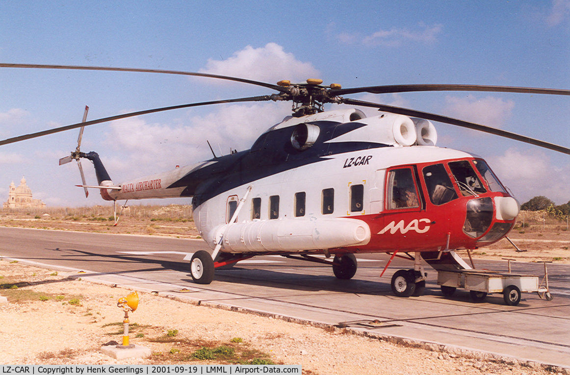 LZ-CAR, Mil Mi-8P Hip C/N 8606, MAC - Malta Air Charter. Flt: MLA- Gozo. Flyingtime 11 minutes.
Flt operated by Heli Air Service