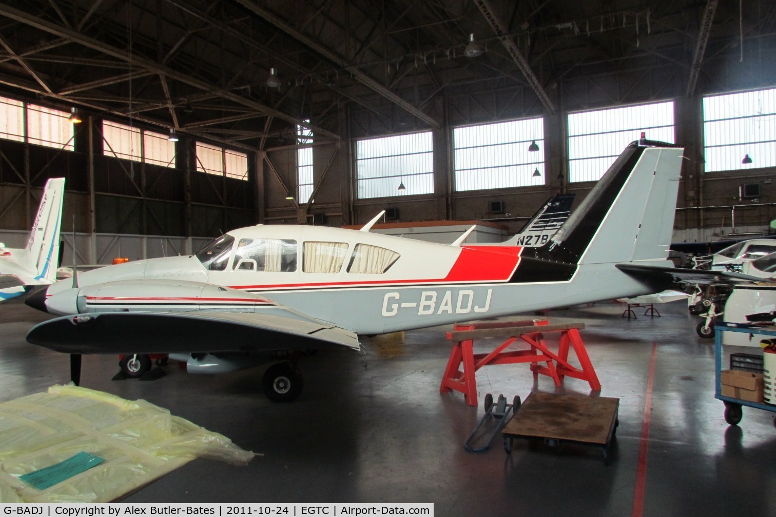 G-BADJ, 1972 Piper PA-E23-250 Aztec C/N 27-4841, Inside the Bonus Aviation Hangar