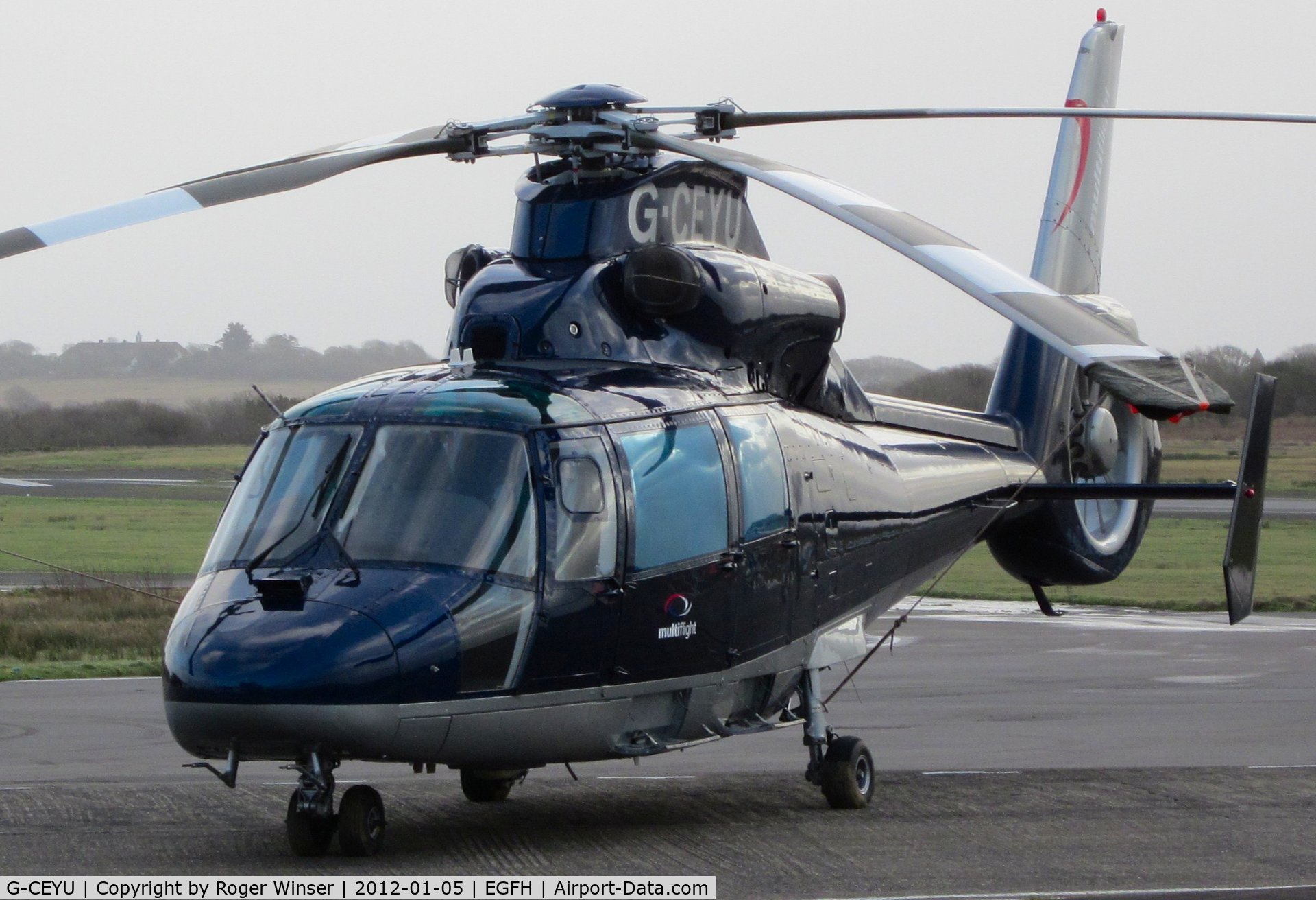 G-CEYU, 1988 Aerospatiale SA-365N-1 Dauphin 2 C/N 6298, Visiting Dauphin helicopter operated by Multiflight Ltd.