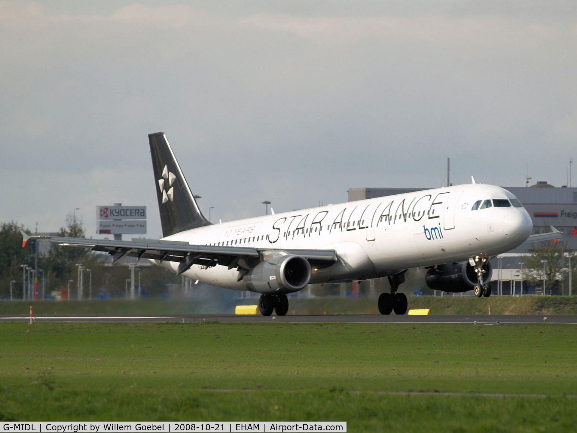 G-MIDL, 2000 Airbus A321-231 C/N 1174, Landing on runway 06 of Amsterdam Airport
