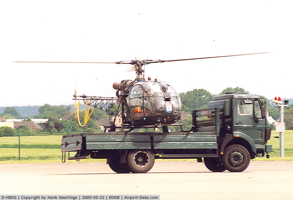 D-HBJG, 1969 Aerospatiale SA-318C Alouette II Astazou C/N 2107/716-A183, Demo , Heli landed on truck. 50 Years BGS - German Border Patrol
