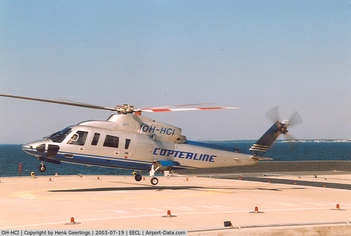 OH-HCI, 2000 Sikorsky S-76C+ C/N 760508, Copterline. Take off for the flight from Tallinn to Helsinki.

Tallinn Heliport