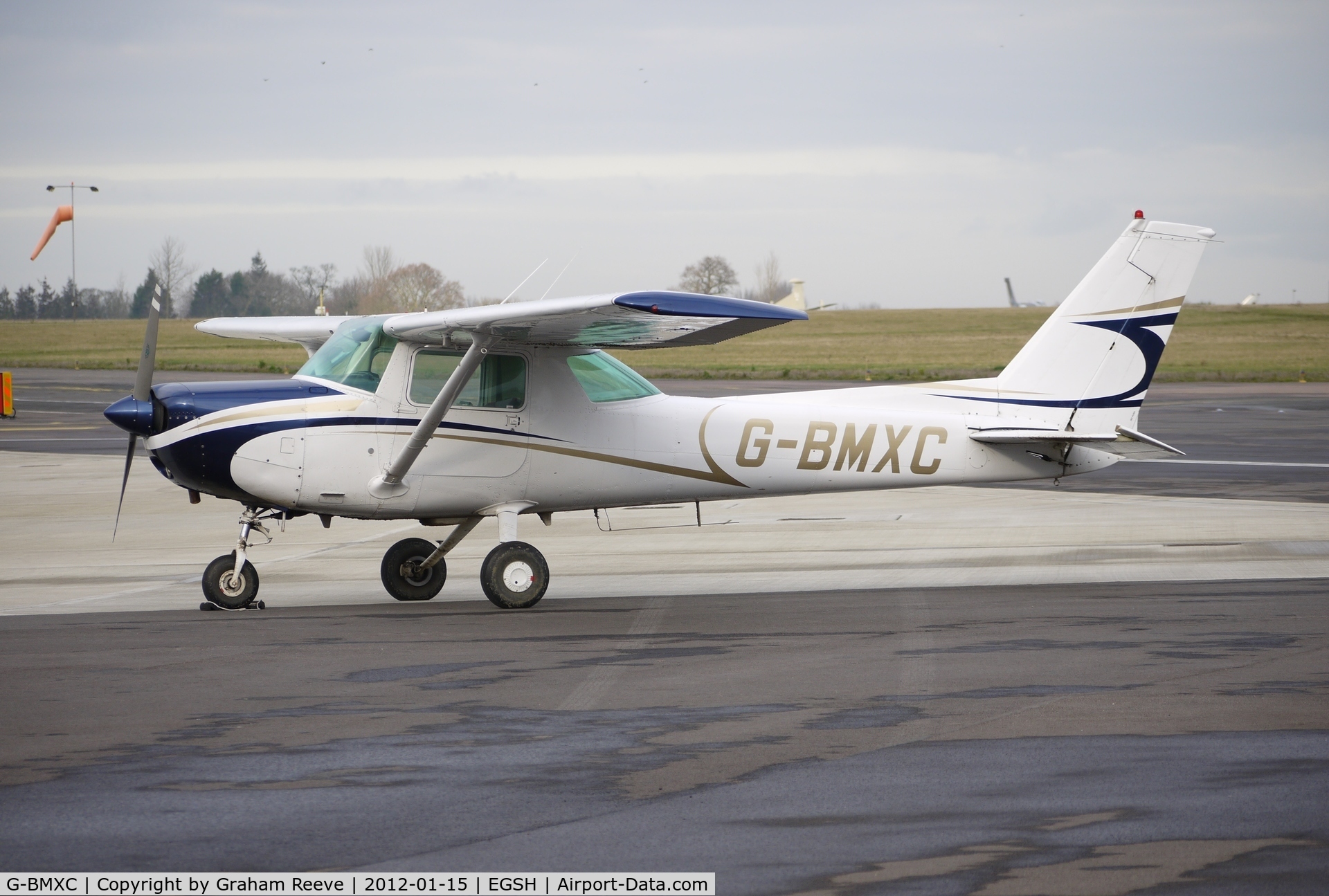G-BMXC, 1977 Cessna 152 C/N 152-80416, Parked at Norwich.