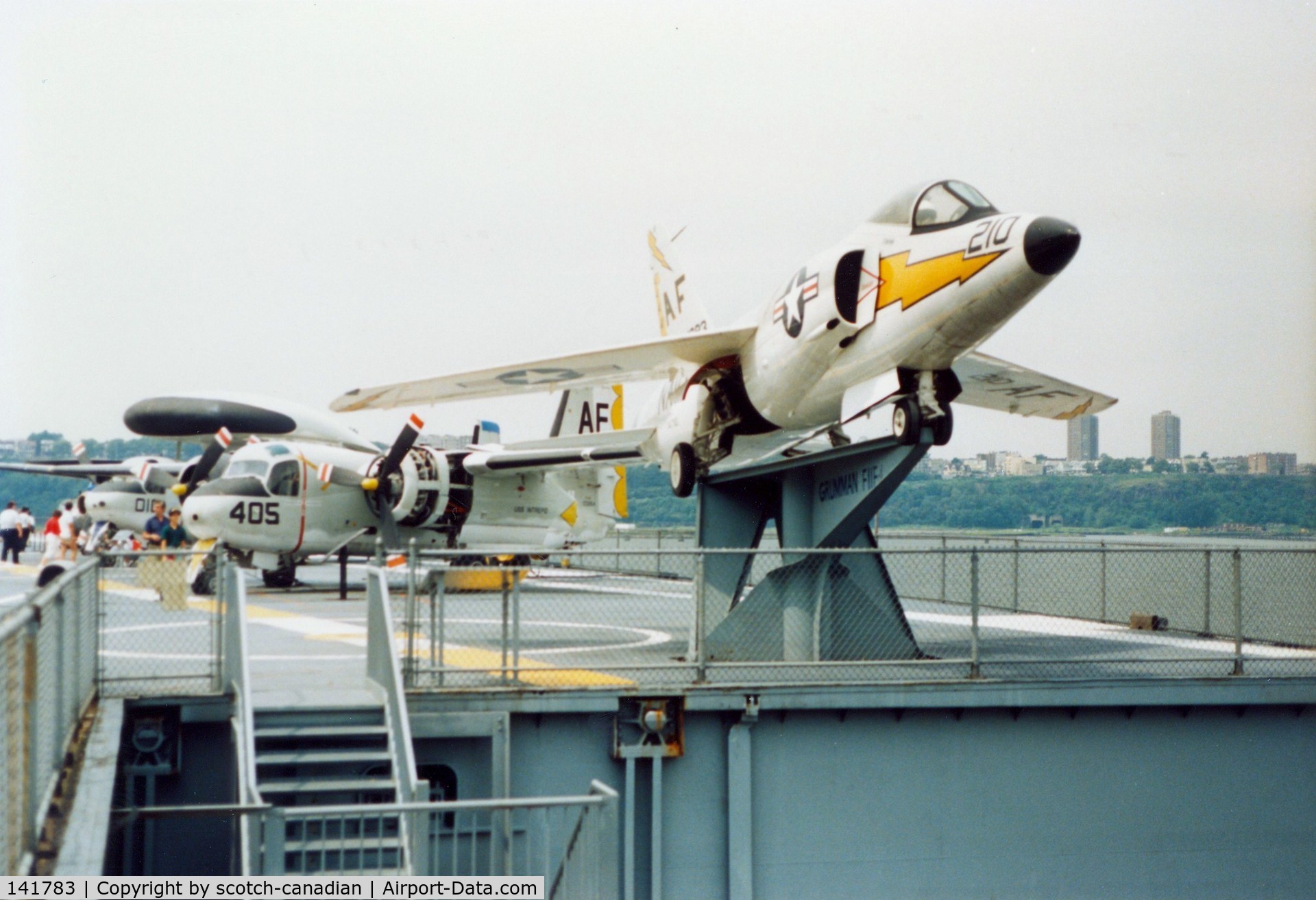 141783, Grumman F-11A Tiger C/N 100, Grumman F11F-1 Tiger S/N 141783 at the Intrepid Sea-Air-Space Museum, New York City, NY - circa early 1990's