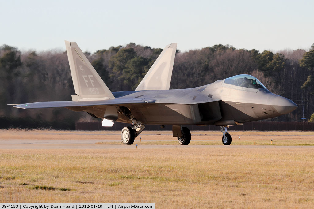 08-4153, 2010 Lockheed Martin F-22A Raptor C/N 4153, USAF Lockheed Martin F-22A Block 35 Raptor 08-4153 with the 27th FS at Langley AFB, Virginia taxiing after returning from a mission.