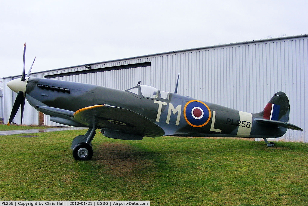 PL256, Supermarine 361 Spitfire IX Replica C/N Not found PL256, Replica Spitfire formally displayed at the East Midlands Aeropark, now at Leicester