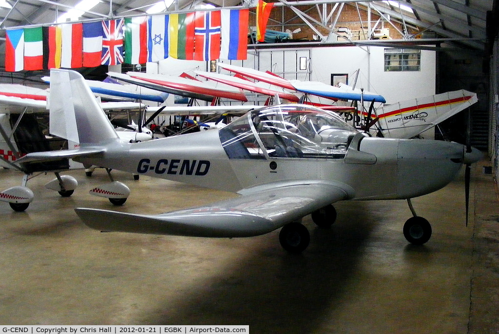G-CEND, 2007 Cosmik EV-97 TeamEurostar UK C/N 2916, inside the Flylight Airsports hangar