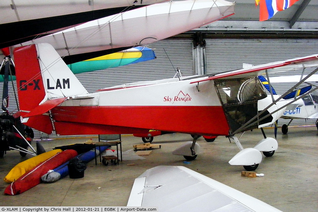 G-XLAM, 2005 Best Off Skyranger Swift 912S(1) C/N BMAA/HB/460, inside the Flylight Airsports hangar