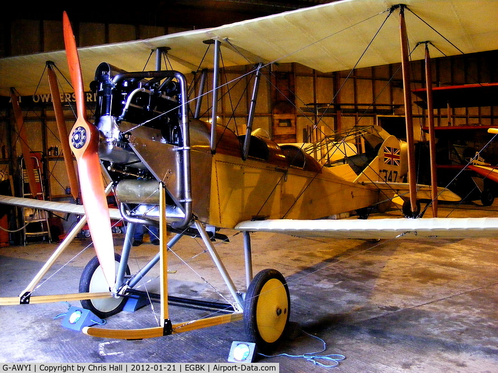 G-AWYI, 1969 Royal Aircraft Factory BE-2c Replica C/N 001, replica BE-2c commissioned in 1969 by the 
makers of the film ‘Biggles Sweeps the Skies”