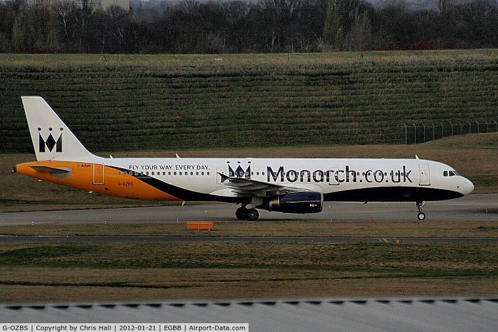 G-OZBS, 2001 Airbus A321-231 C/N 1428, in the new Monarch scheme