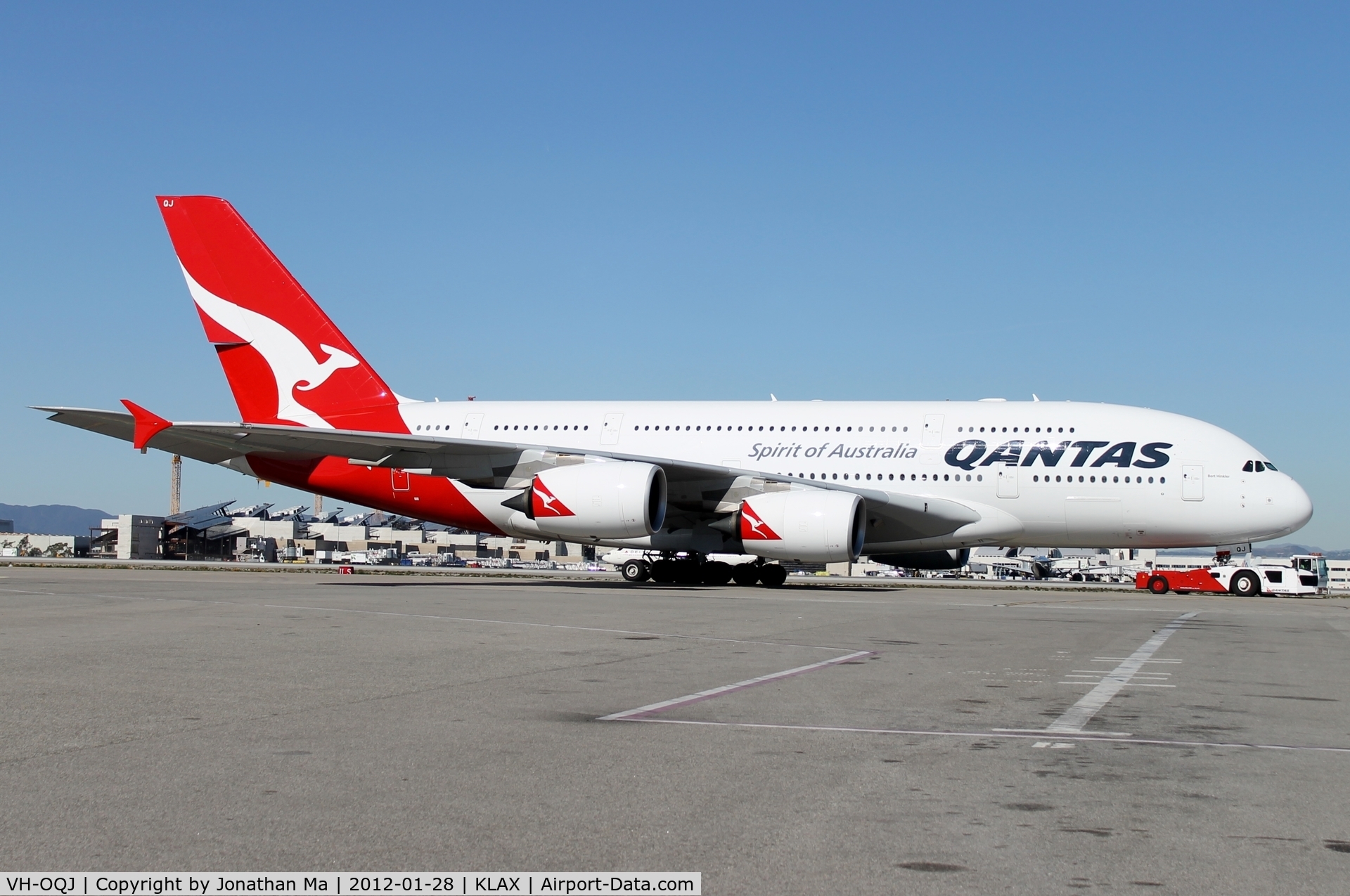 VH-OQJ, 2010 Airbus A380-842 C/N 062, Qantas A380 parked at the Flight Path Museum for a private event