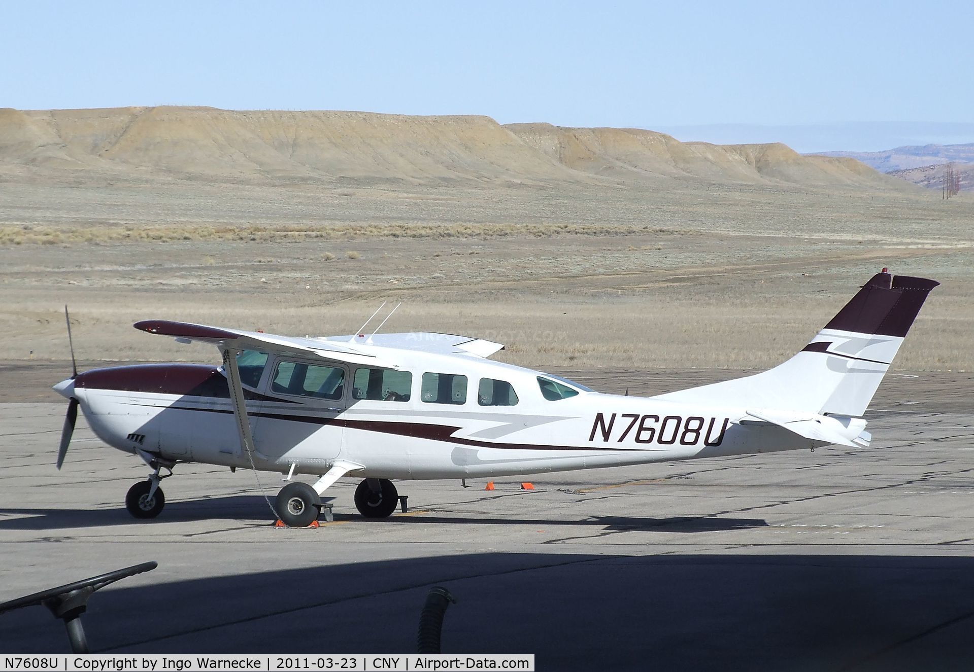 N7608U, 1978 Cessna T207A Turbo Stationair 7 C/N 20700446, Cessna T207A Turbo Stationair 7 at Canyonlands Field airport, Moab UT