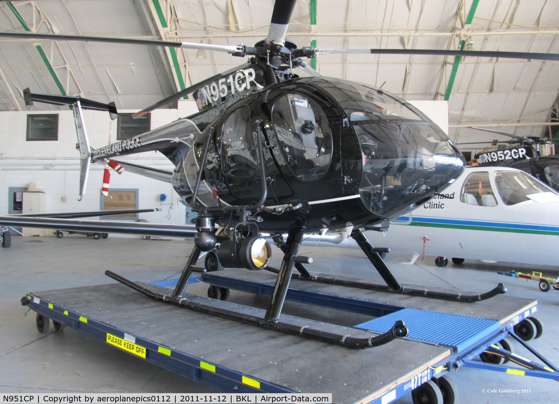 N951CP, 2000 MD Helicopters 369E C/N 0549E, N951CP  seen in the Landmark Aviation Hangar at Burke Lakefront.