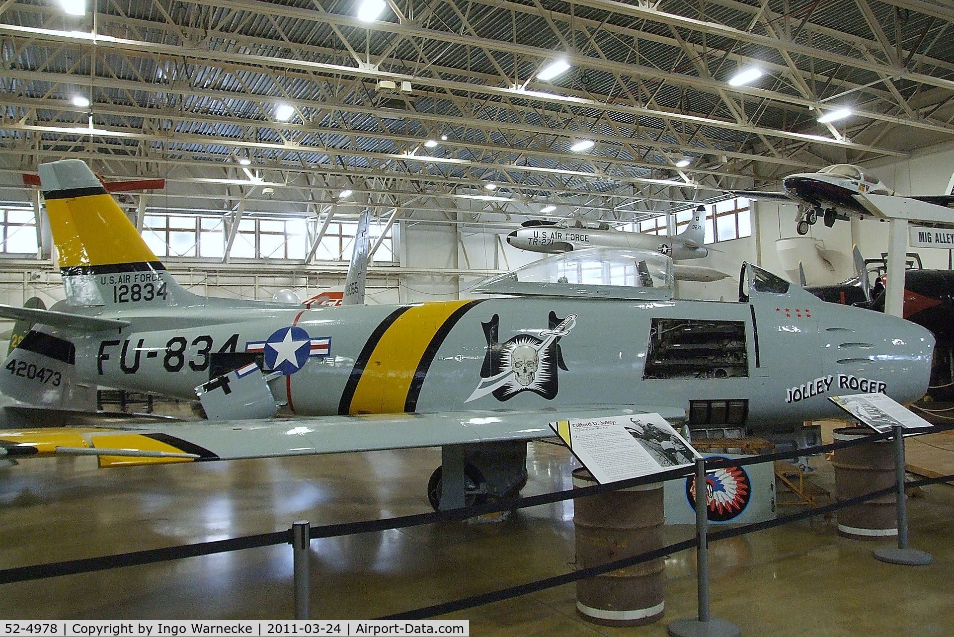 52-4978, North American F-86F Sabre C/N 191-674, North American F-86F Sabre, displayed in the markings of 51-2834, at the Hill Aerospace Museum, Roy UT