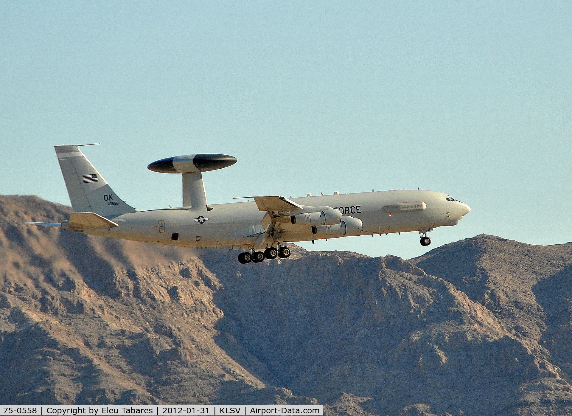 75-0558, 1975 Boeing E-3B (707) Sentry C/N 21208, Taken during Red Flag Exercise at Nellis Air Force Base, Nevada.