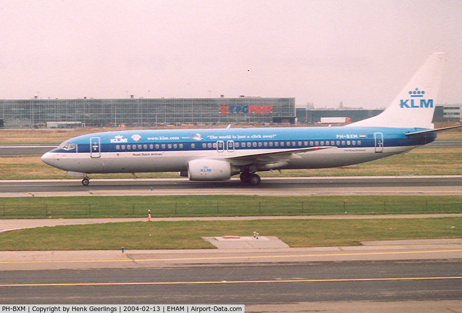 PH-BXM, 2000 Boeing 737-8K2 C/N 30355, KLM , Special logo on fuselage .
=The World is Just a Click Away =