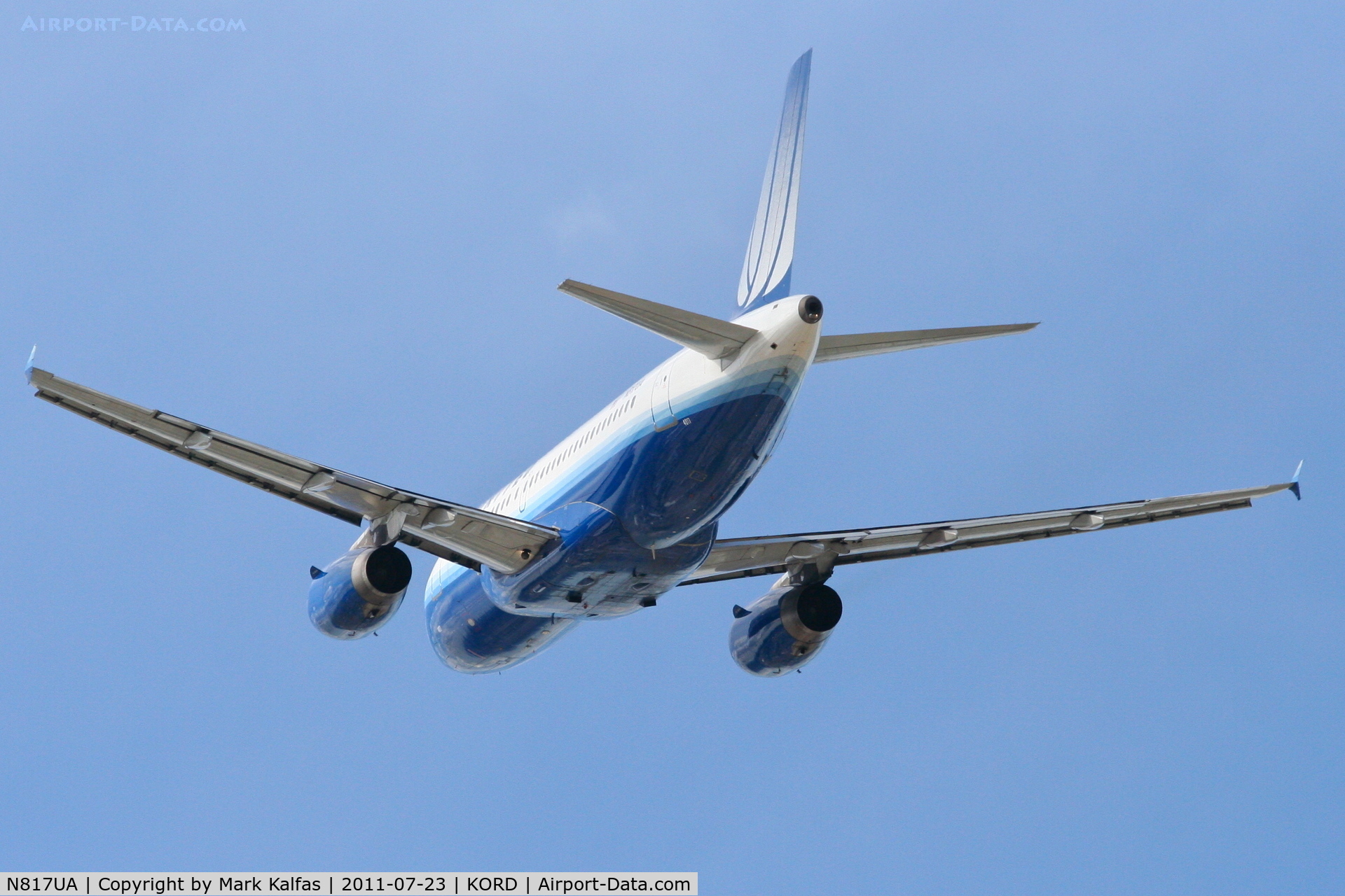 N817UA, 1998 Airbus A319-131 C/N 873, United Airlines Airbus A319-131, N817UA departing RWY 32L KORD.