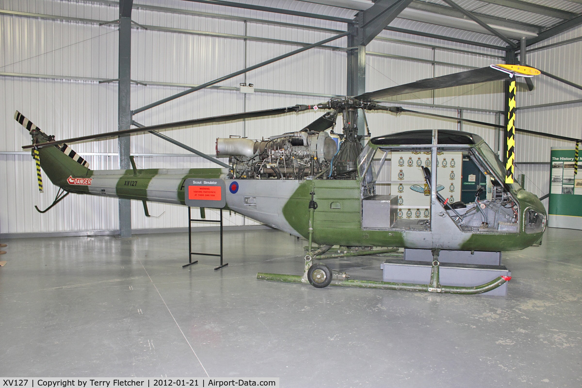 XV127, Westland Scout AH.1 C/N F9702, Westland Scout AH.1, c/n: F9702 at Army Flying Museum at Middle Wallop