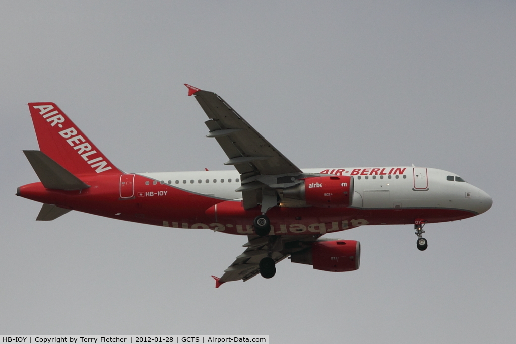 HB-IOY, 2007 Airbus A319-111 C/N 3202, Air Berlin's Swiss based 2007 Airbus A319-111, c/n: 3202