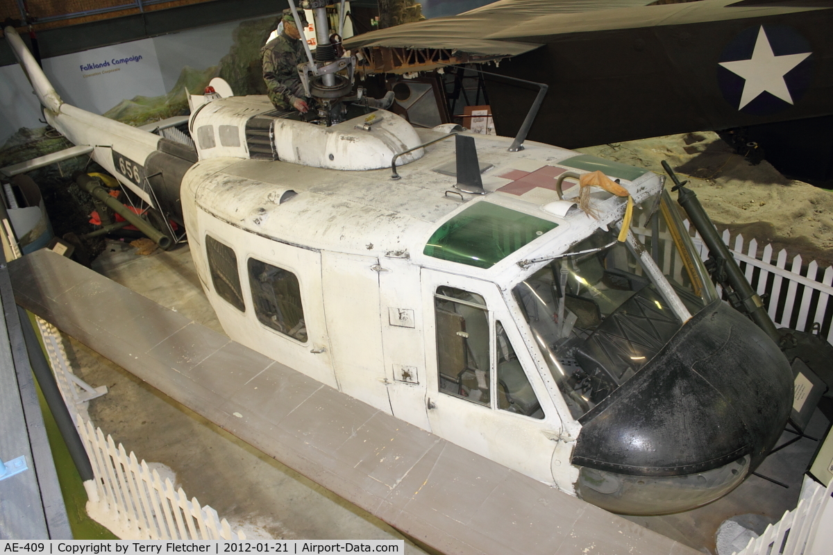 AE-409, 1972 Bell UH-1H Iroquois C/N 13205, Bell UH-1H Iroquois, c/n: 13205 , ex Argentine Army at Army Flying Museum , Middle Wallop