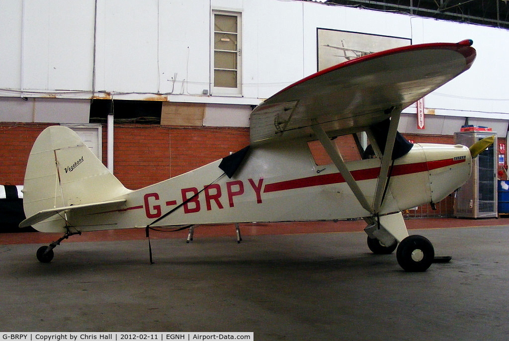 G-BRPY, 1948 Piper PA-15 Vagabond Vagabond C/N 15-141, inside the Westair hangar