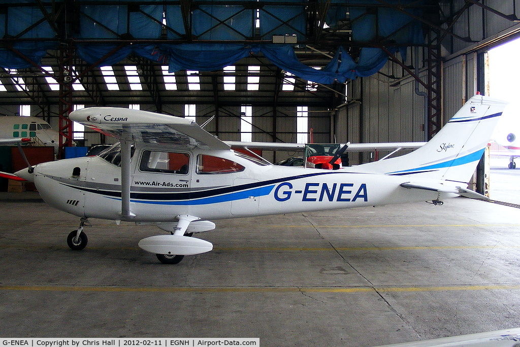 G-ENEA, 1971 Cessna 182P Skylane C/N 182-60895, inside the Fly Blackpool hangar