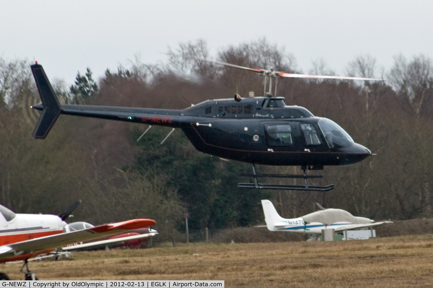 G-NEWZ, 1998 Bell 206B JetRanger III C/N 4475, Departing for RW25