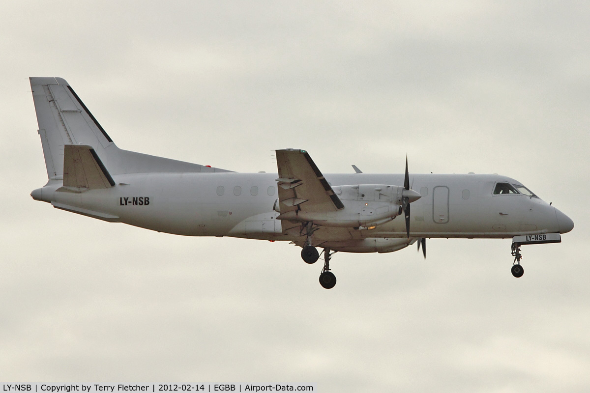 LY-NSB, 1985 Saab-Fairchild SF340(F) C/N 340A-045, 1985 Saab-Fairchild SF-340A(F), c/n: 340A-045 at Birmingham