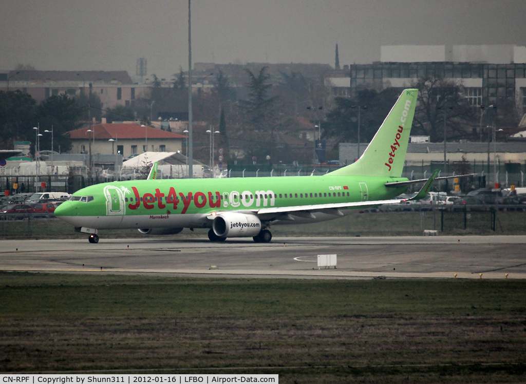 CN-RPF, 2007 Boeing 737-8K5 C/N 34691, New decal only on left side to promote Marrakech...