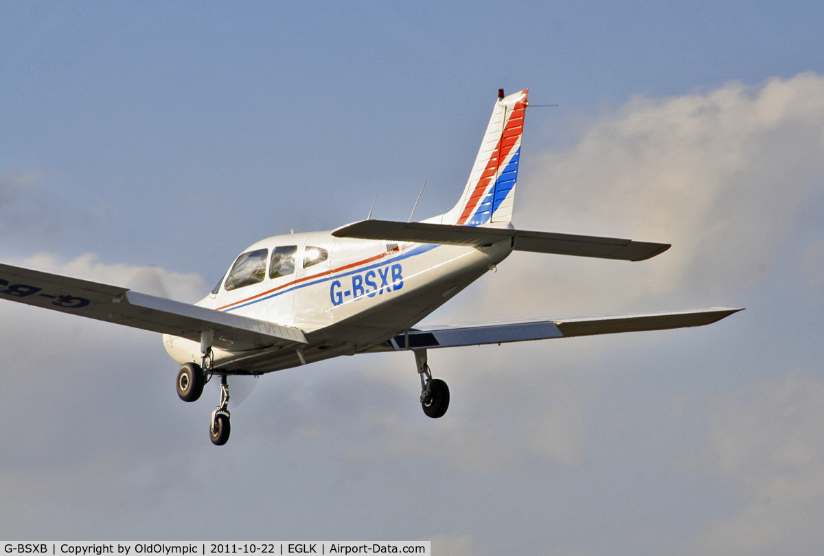 G-BSXB, 1984 Piper PA-28-161 Cherokee Warrior II C/N 28-8416125, Finals RW25
